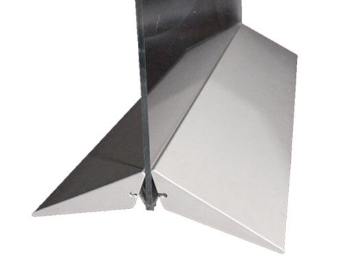 Supporti per pannelli Wing piede largo cm. 40 - Portapannelli in alluminio e metallo, colore grigio, posizionabile in due diverse modalità per pannelli di vari spessori che è possibile fissare tramite le apposite manopole. Terminali laterali in PVC inclusi.